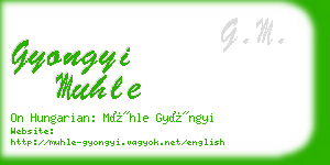 gyongyi muhle business card